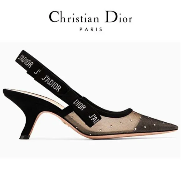 SOLD CHRISTIAN DIOR J'Adior Polka Dot Print Slingback Pumps Size: 6.5 | IT 36.5 - Picture 1 of 12